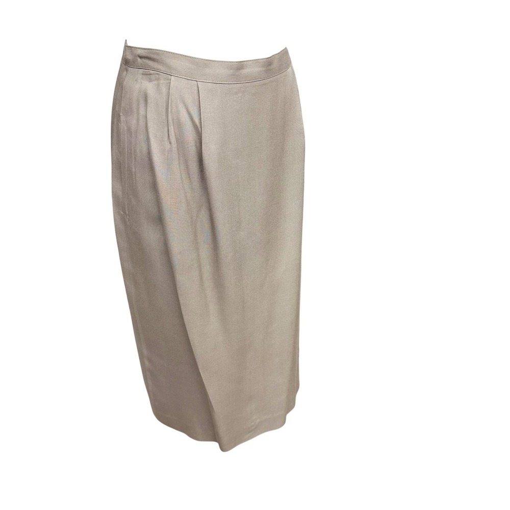 90s Taupe Midi Pencil Skirt Size 10 Minimalist Preppy 90s Career Capsule
